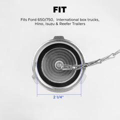 Snobli non-vented fuel cap ensures reliable closure in fleet use.