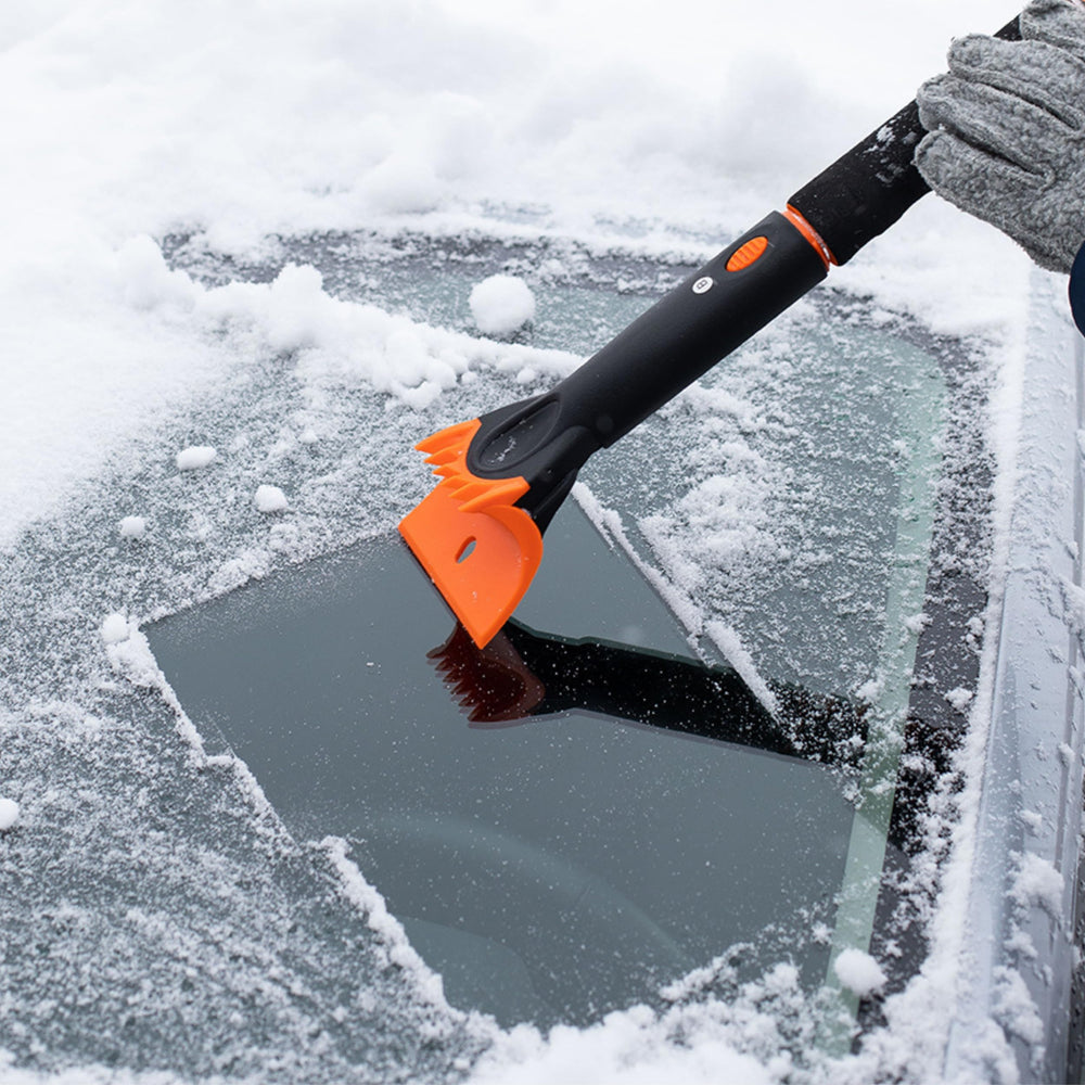 Snow MOOver 11-inch brush head covers wide surfaces efficiently.