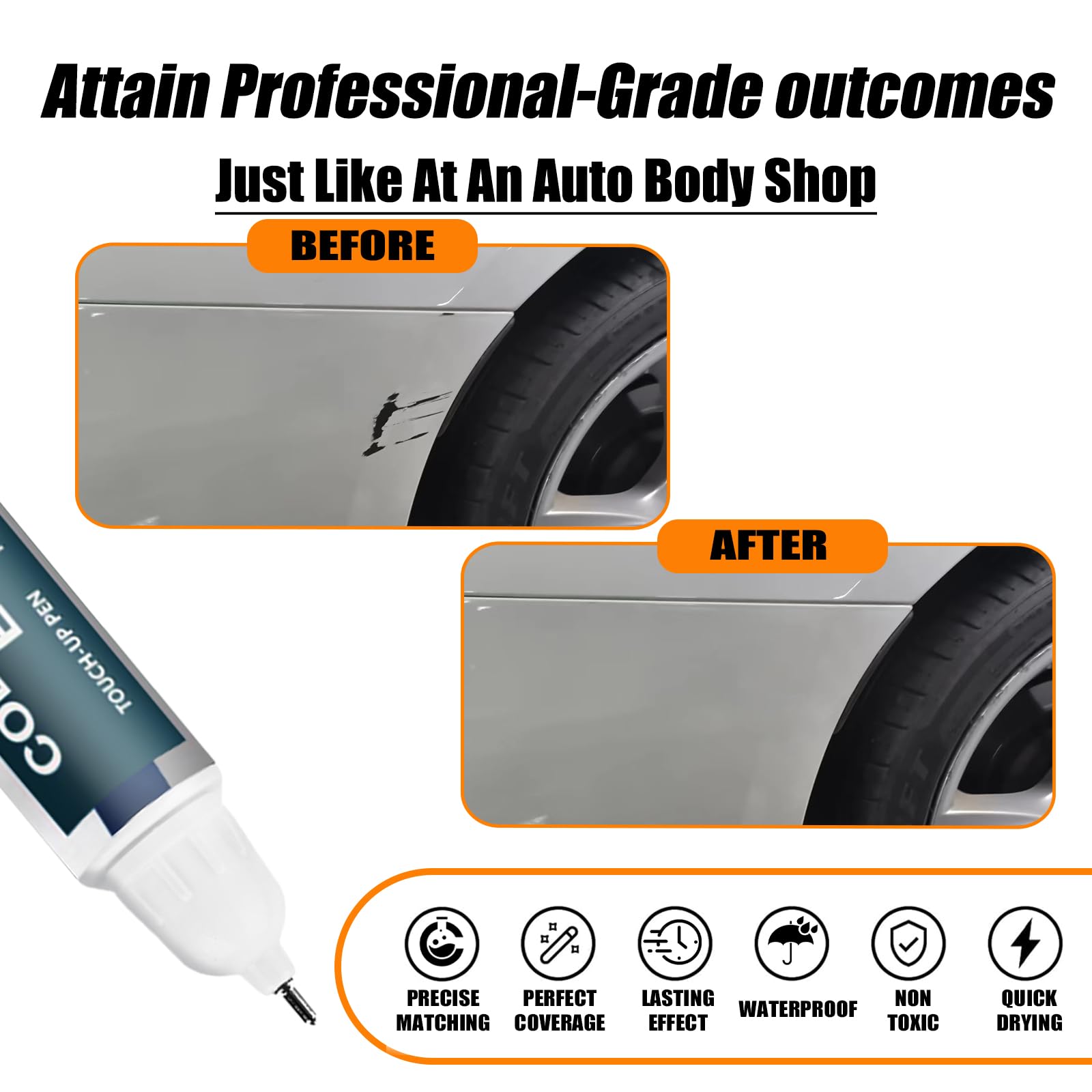 SNSIR Alpine White BMW touch-up paint pen tip for precise scratch filling.