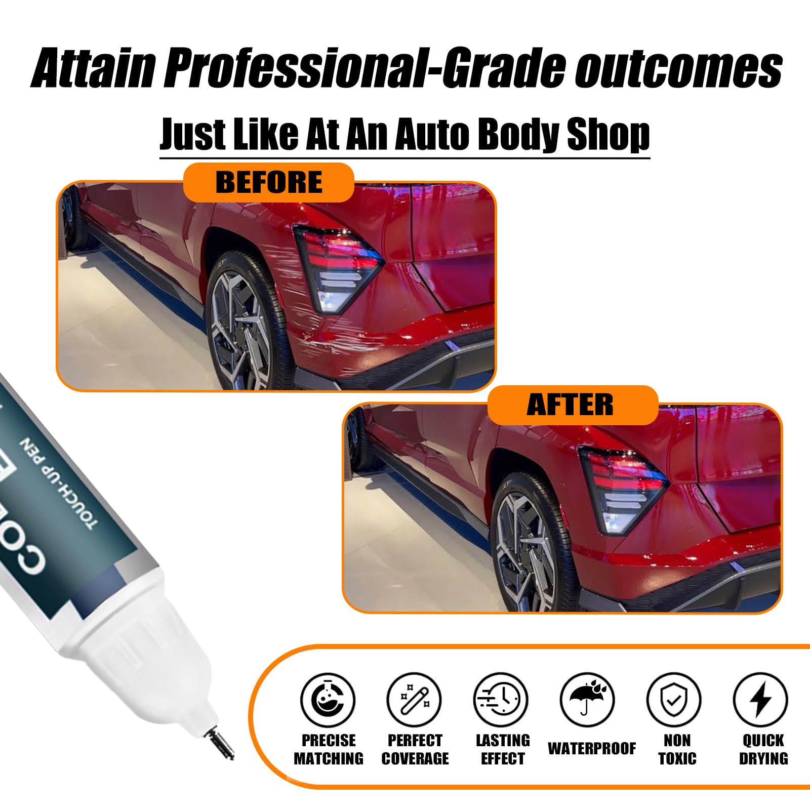 SNSIR two-in-one touch-up pen with brush cap for Hyundai scratches