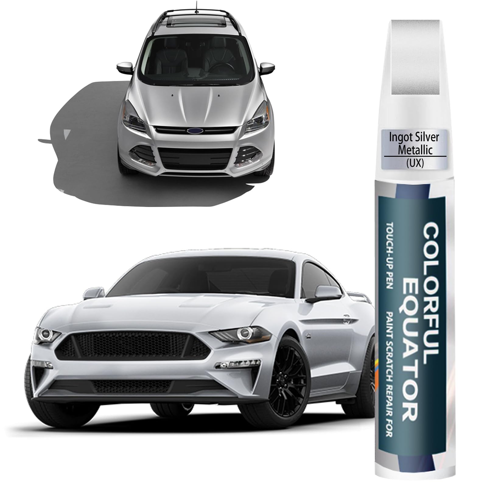 SNSIR UX Ingot Silver paint bottle showing Ford color match for discreet repairs.