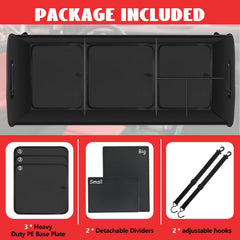 Snuopfy organizer with adjustable straps securing in a vehicle trunk