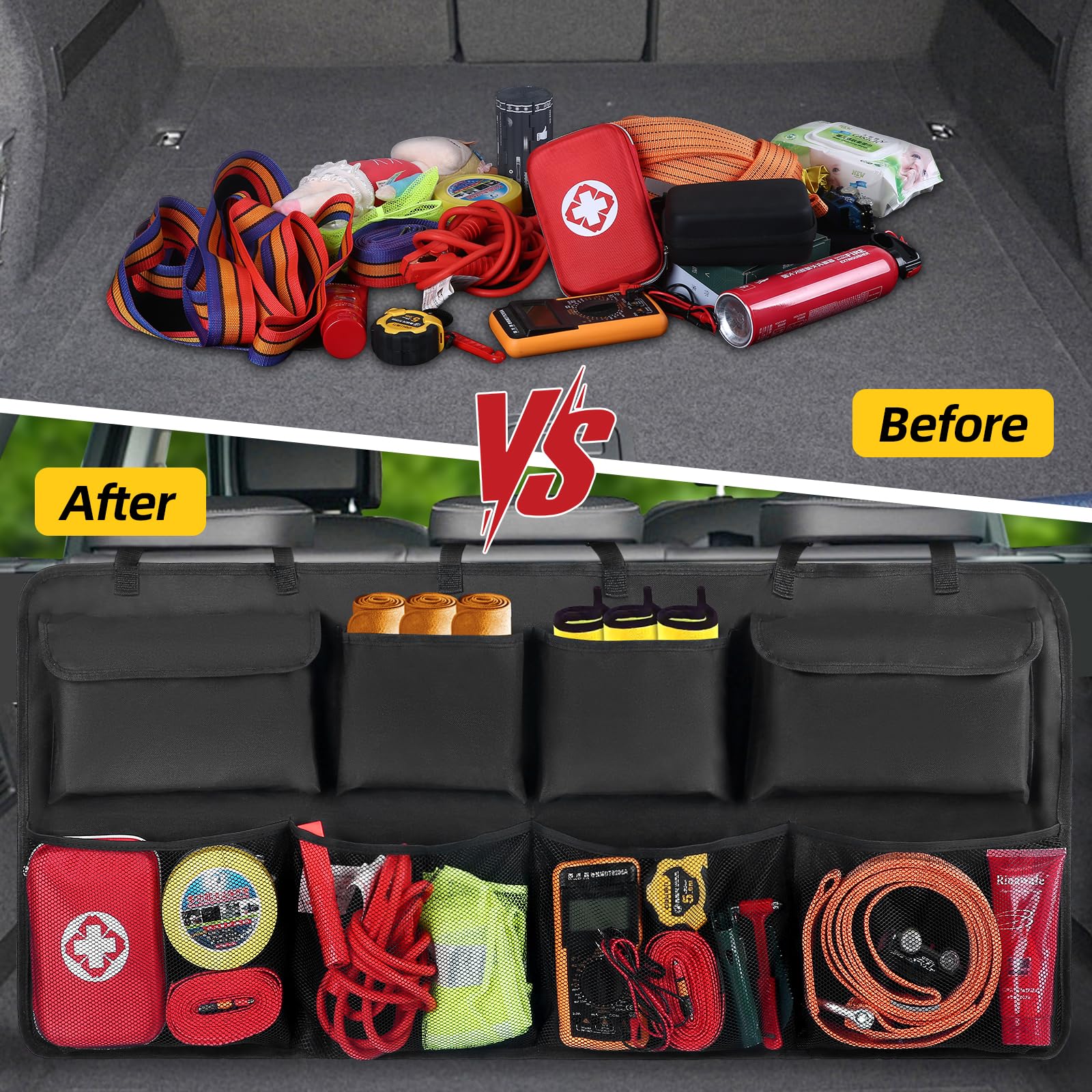 Snuopfy trunk organizer universal fit ensures compatibility with most vehicles.