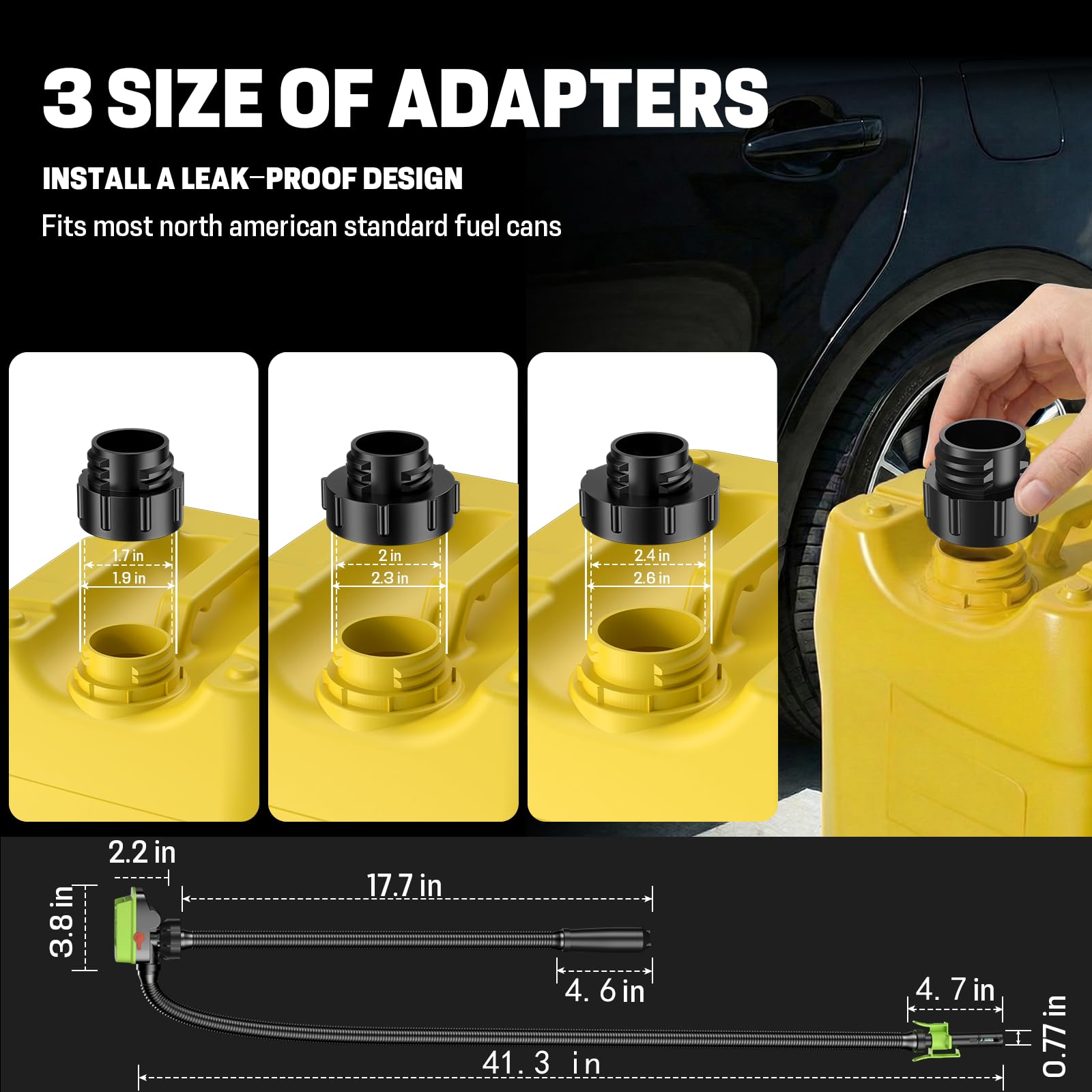 SoakSea adapter set provides three sizes for airtight seal with cans.