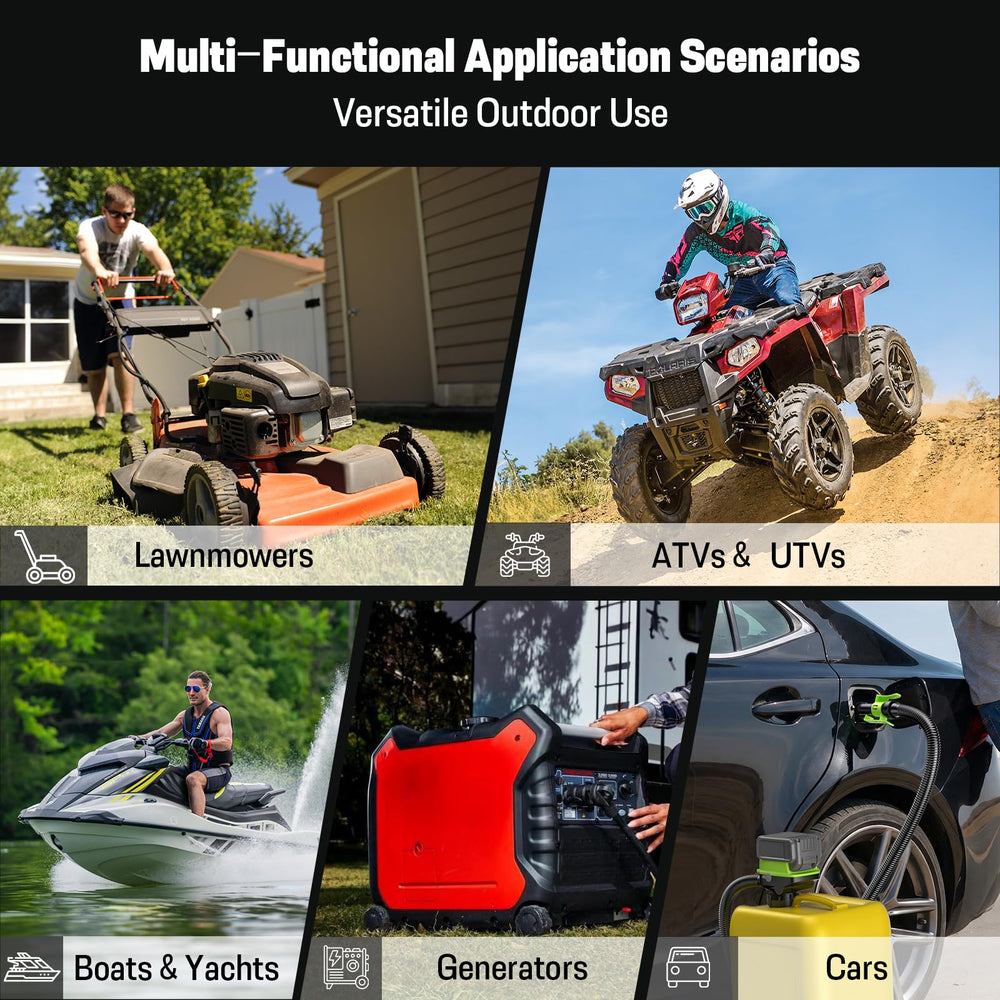 SoakSea pump handles gasoline, diesel, and kerosene for versatile fueling.