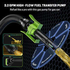 SoakSea portable fuel transfer pump ready for quick tank emptying.