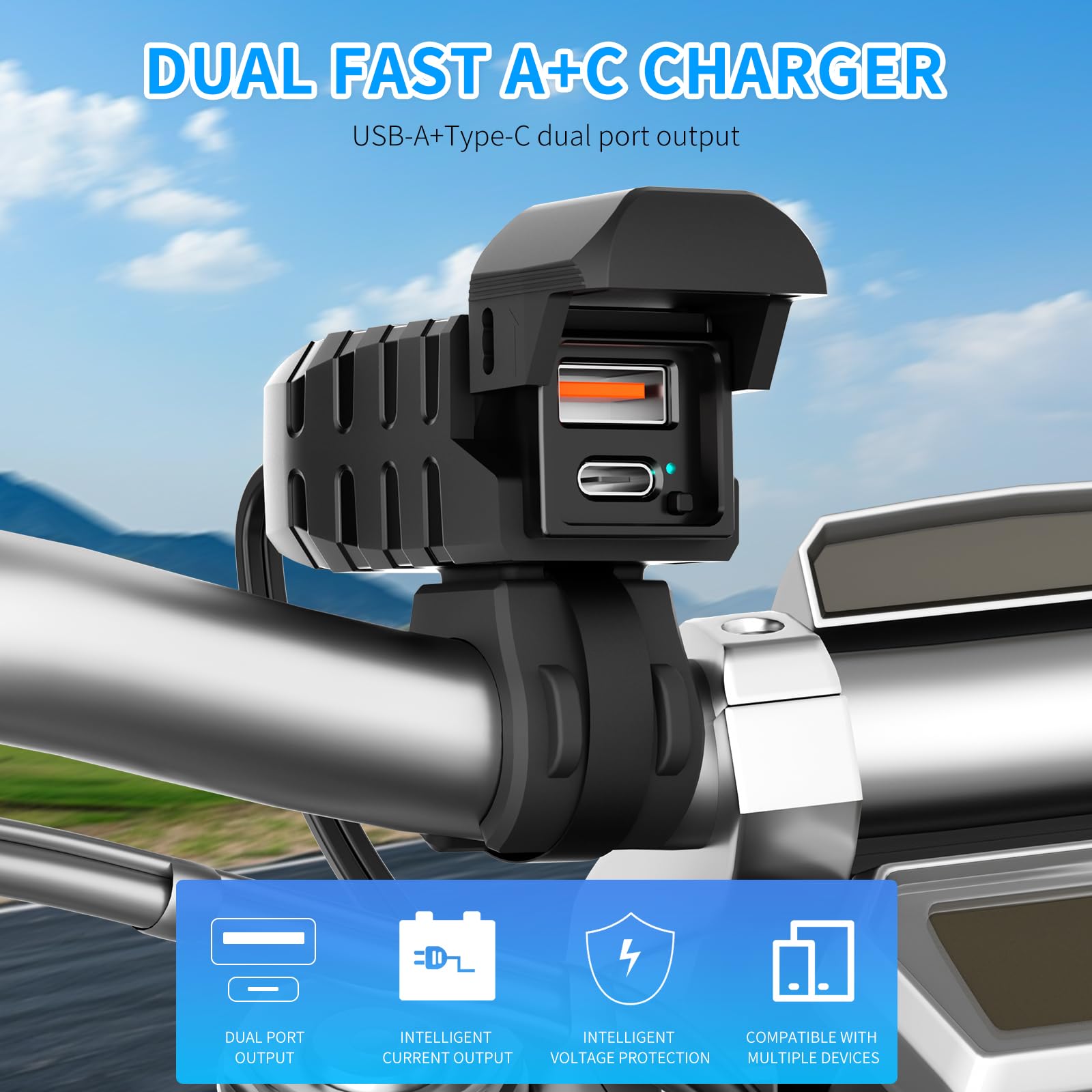 SOBMOTO IPX4 waterproof charger enduring rain during off-road use