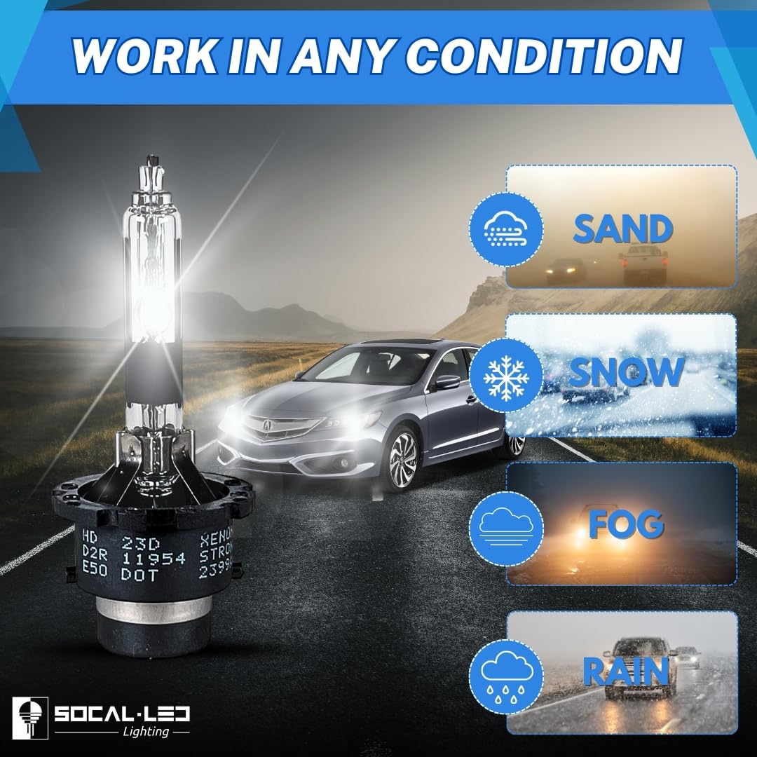 SOCAL-LED LIGHTING D2R bulbs OEM replacement compatibility with 85126 series for direct swap