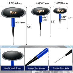 Socpuro tungsten buffing wheel ready to prepare damaged tire surfaces for repair.