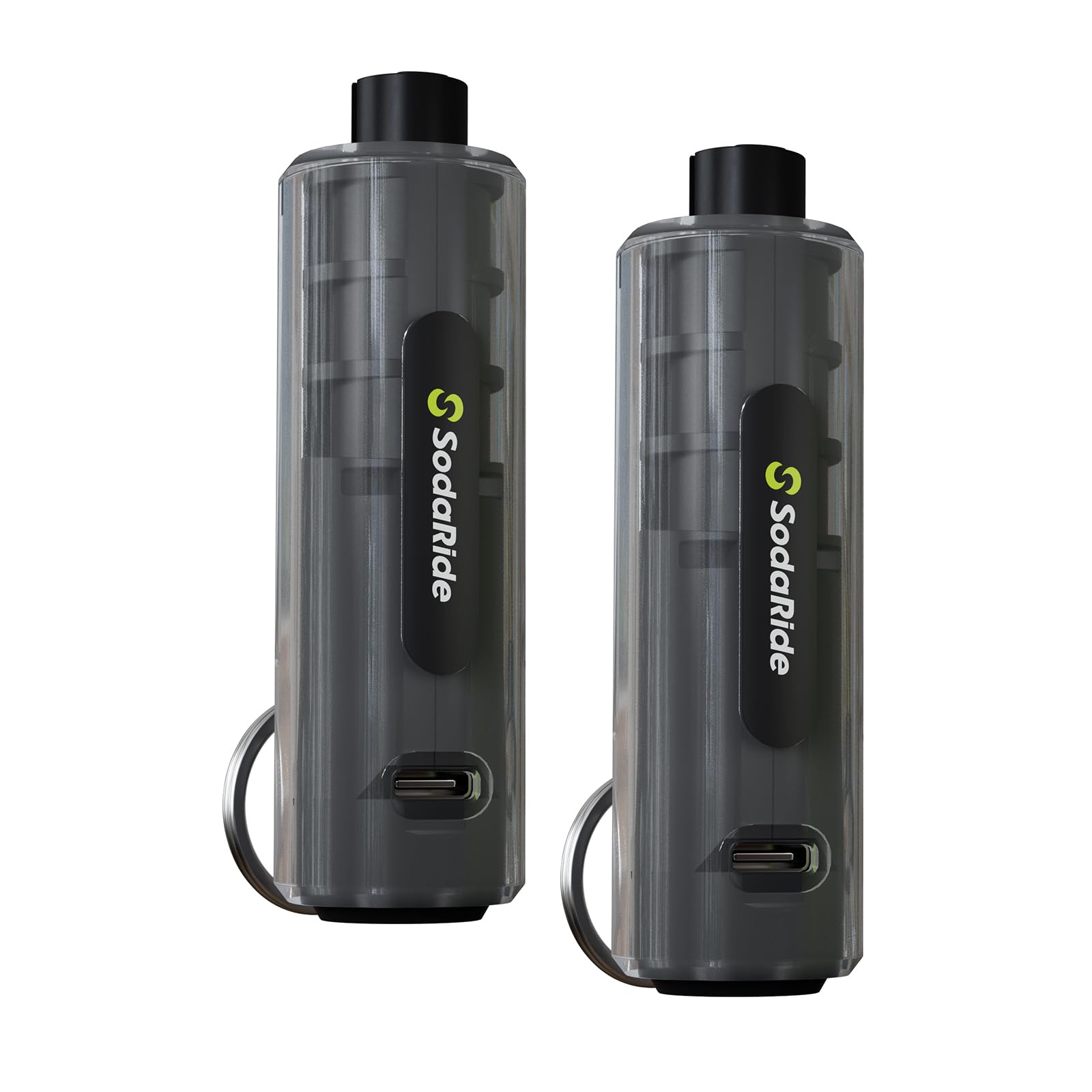 SodaRide window breaker and seatbelt cutter with flashlight, a two-in-one tool for car emergencies.