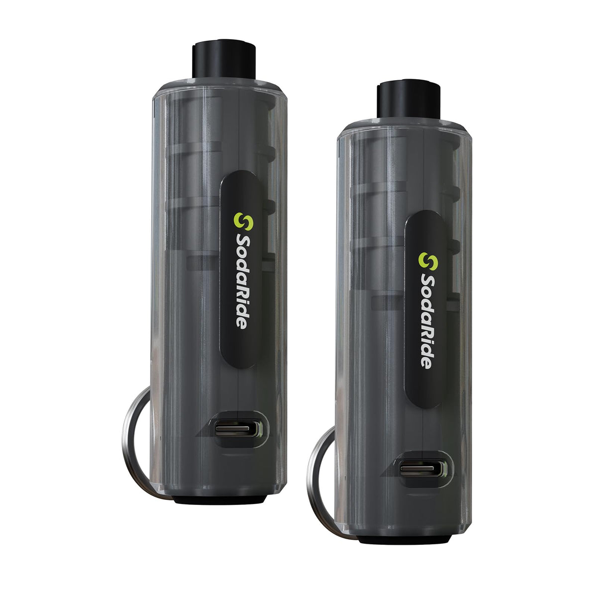 SodaRide window breaker and seatbelt cutter with flashlight, a two-in-one tool for car emergencies.
