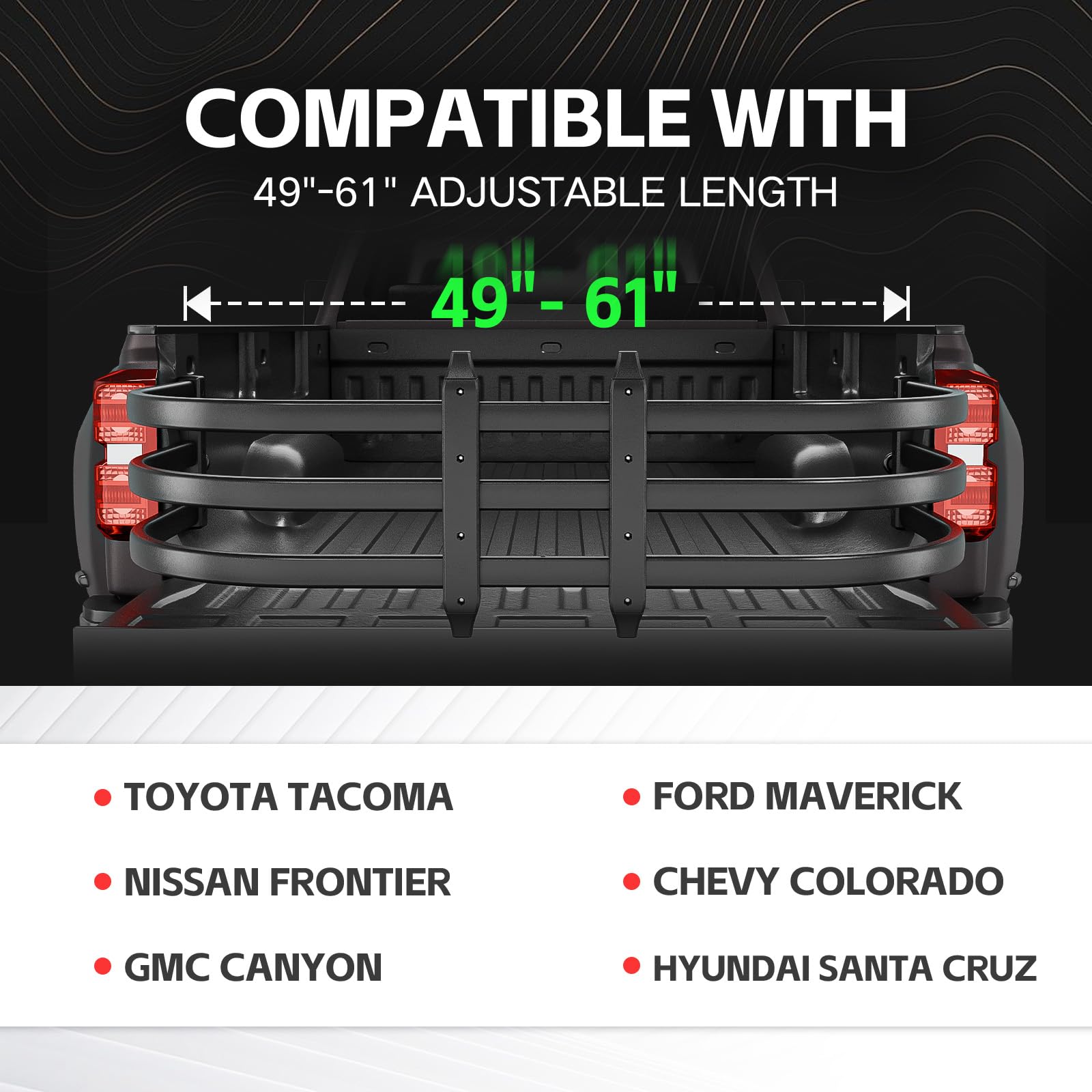 SOENBOO truck bed extender flipped to tailgate for 21 inches of extra loading space