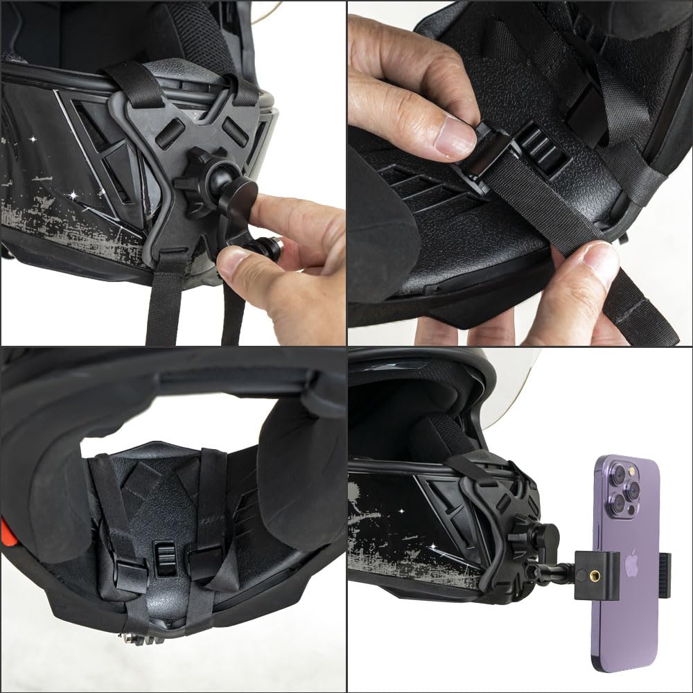 Phone clip width 2.4–3.9 inches on SOH Mingying helmet mount