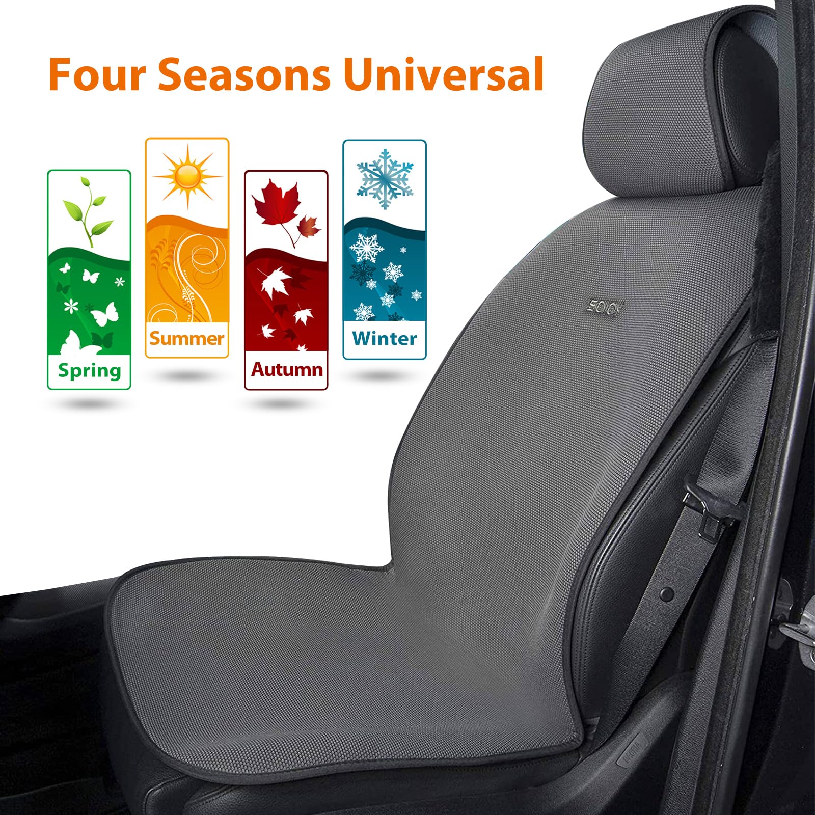 Sojoy IsoTowel machine-washable seat cover for easy cleaning.
