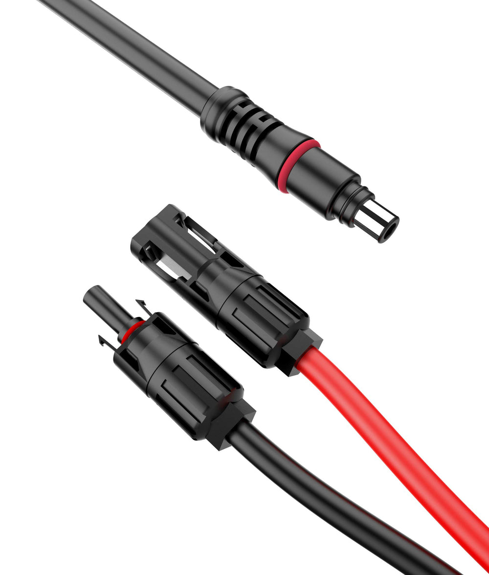 SolarEnz 8mm output connector ready for fast portable power.