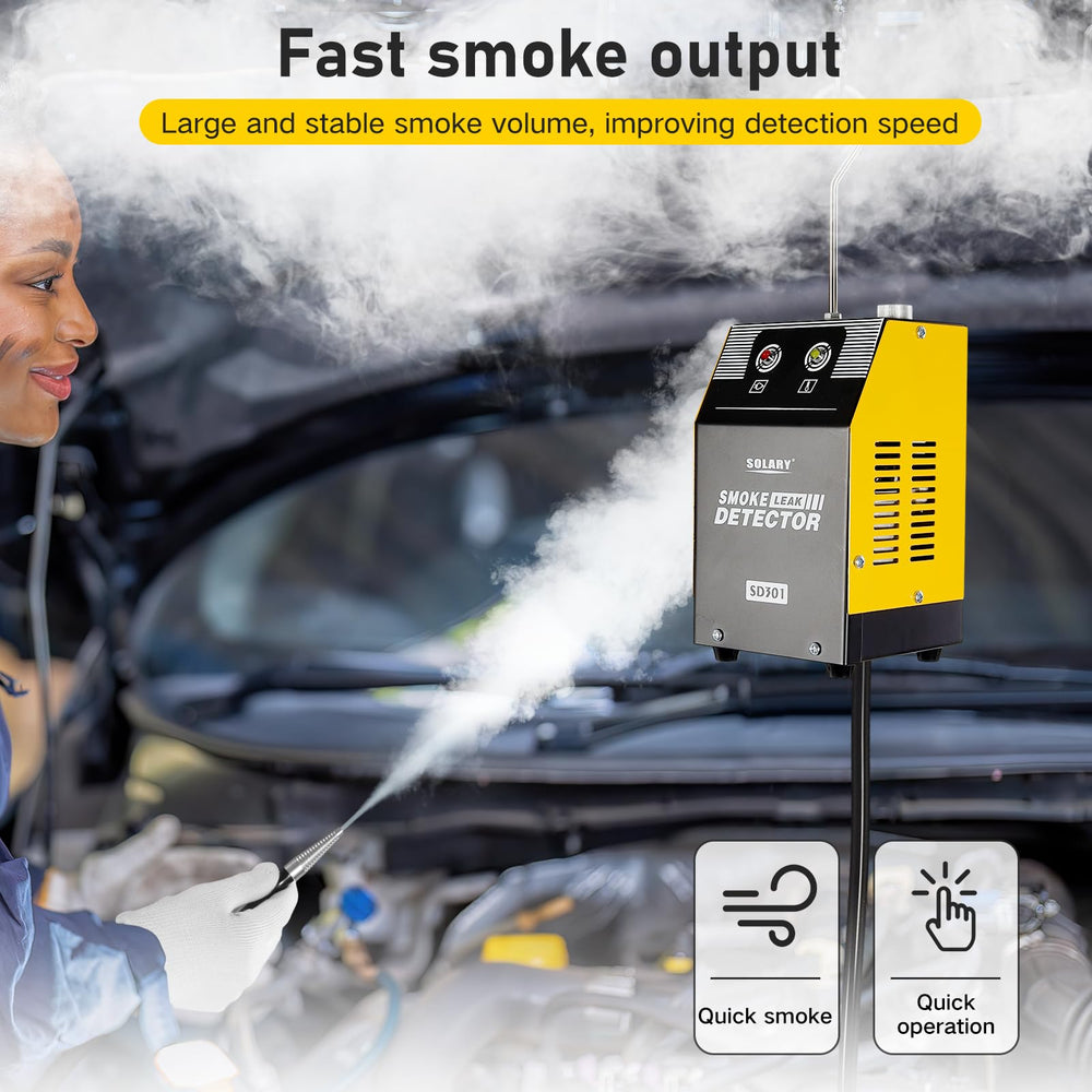 Solary EVAP leak test setup demonstrates rapid diagnostic capability for automotive systems.
