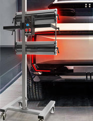 Solary lamp height-adjustment enables precise targeting on curved surfaces.