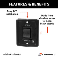 Solera interior switch plate in black for Solera power awning