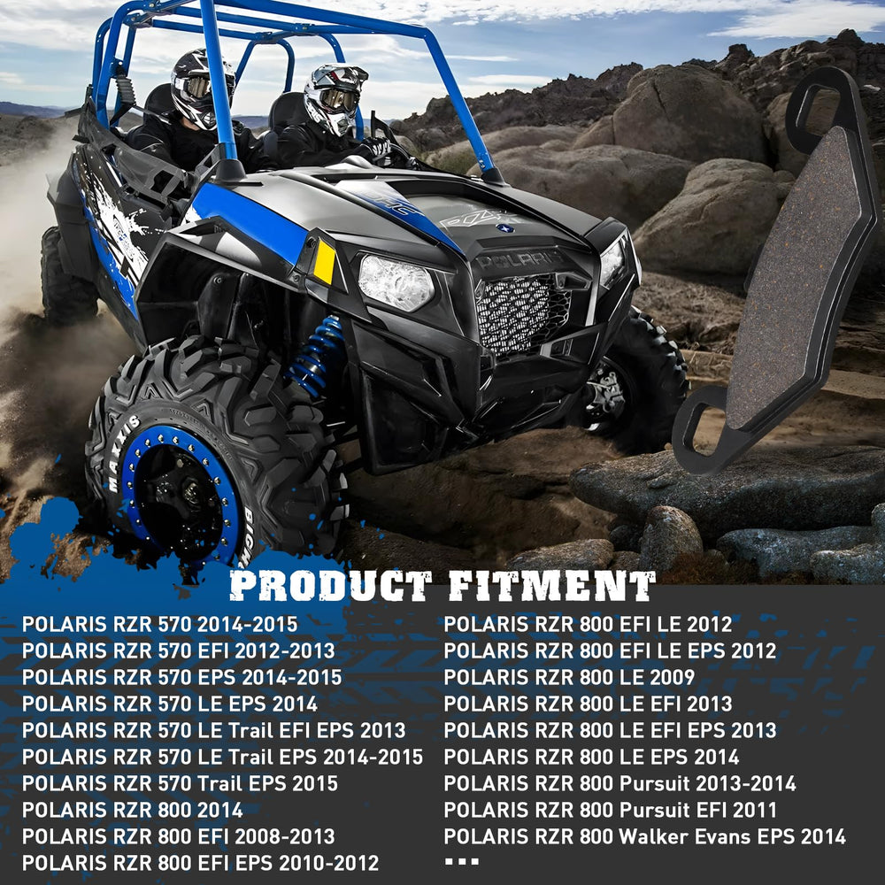SOLLON front brake pad for Polaris RZR 800S delivers steady braking on mud