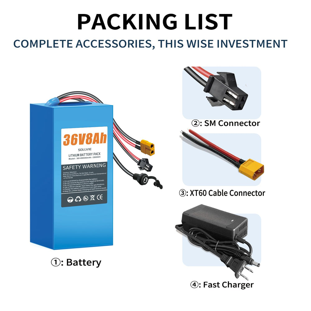 SOLLVIE includes a 2A charger for safe, efficient recharging.