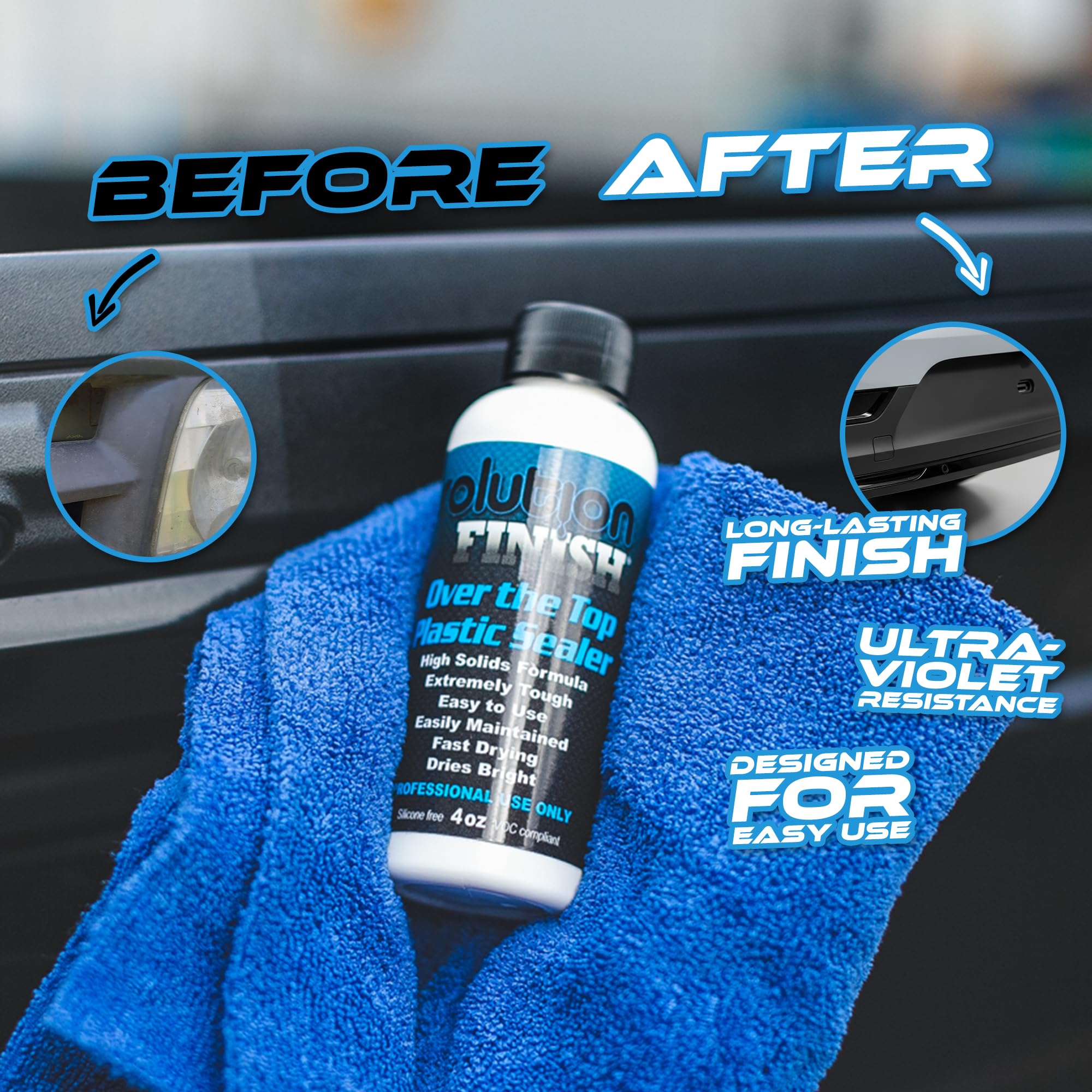 Solution Finish long-lasting restoration on plastic trim with spaced applications