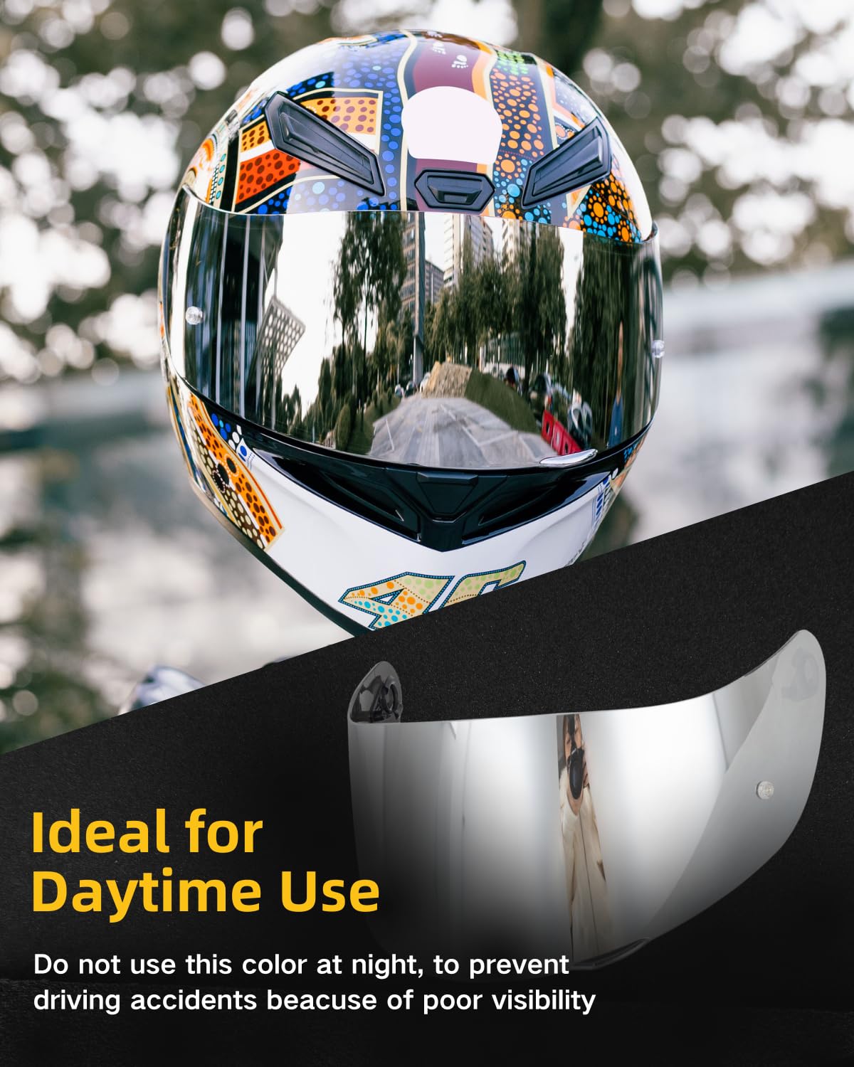 Soman K1S tinted visor provides UV shielding and crisp views.