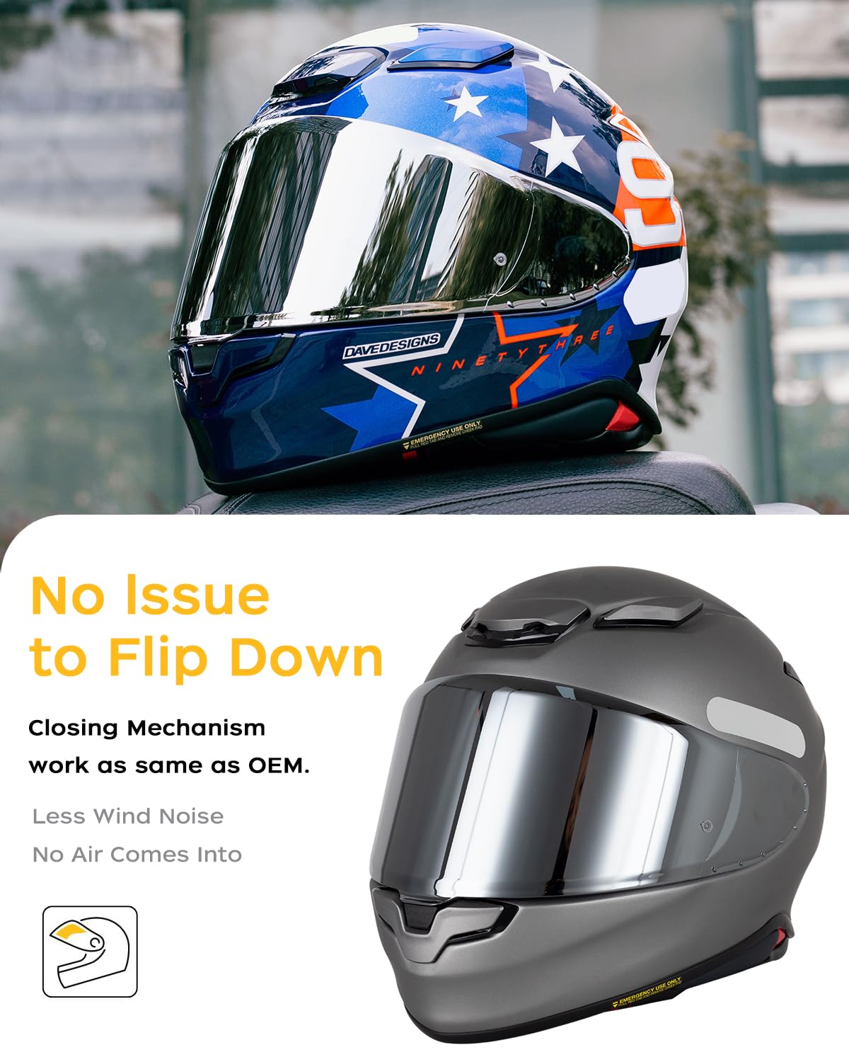 Soman NXR2 visor keeps visibility clear with high scratch resistance.