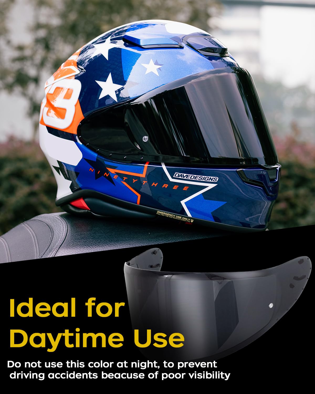 Soman RF-1400 visor replacement shown for clear vision on the road