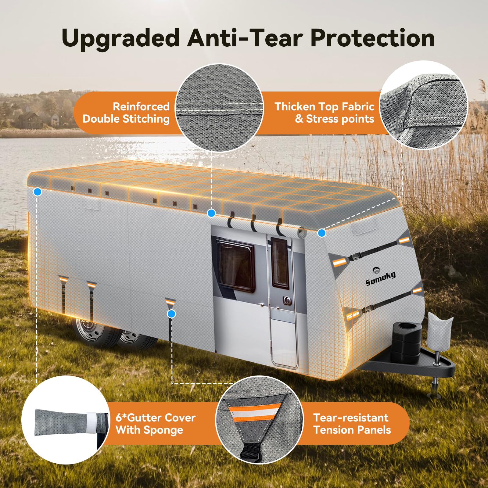Somokg RV cover vents promote airflow to reduce interior humidity.