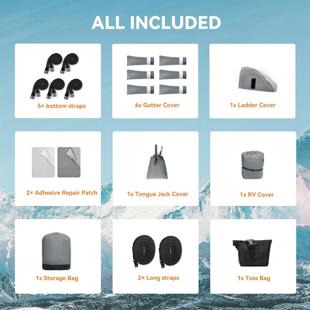 Somokg included accessories simplify setup of the travel trailer cover.