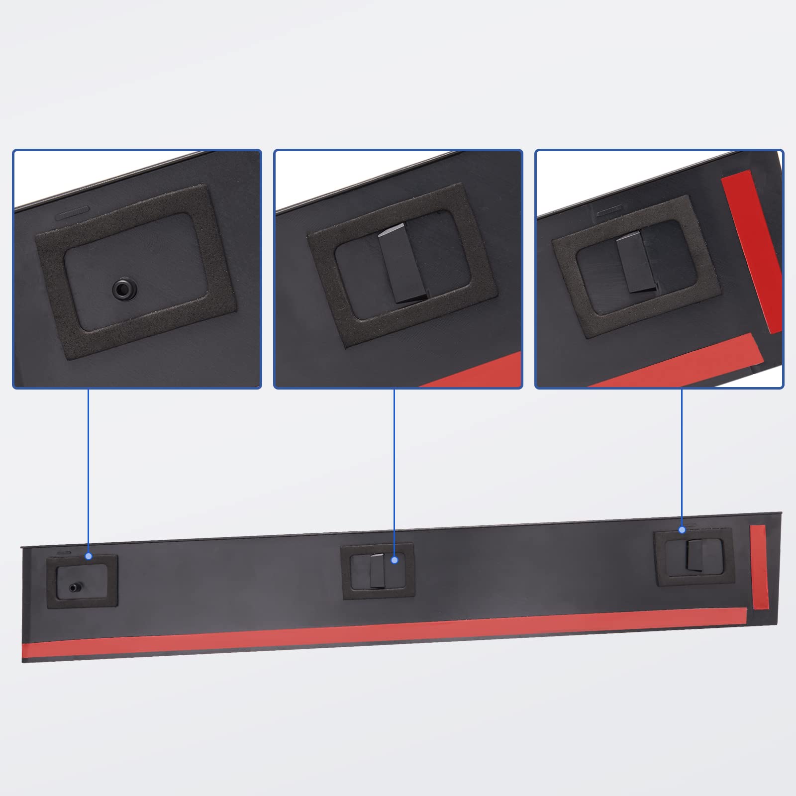 Somusen two-piece package for B-pillar trim molding shown together.