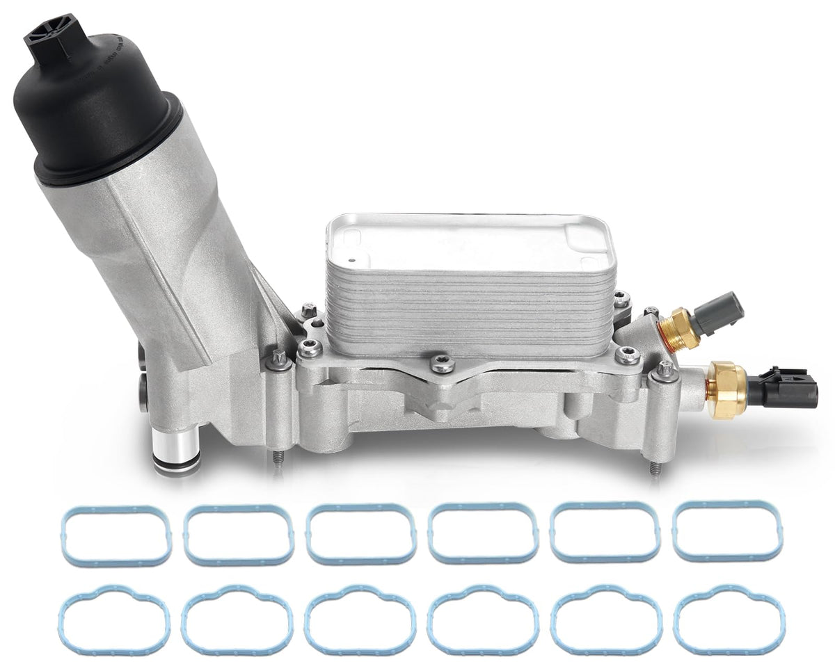 Somusen aluminum oil cooler housing unit delivers durable cooling for compatible V6 engines.