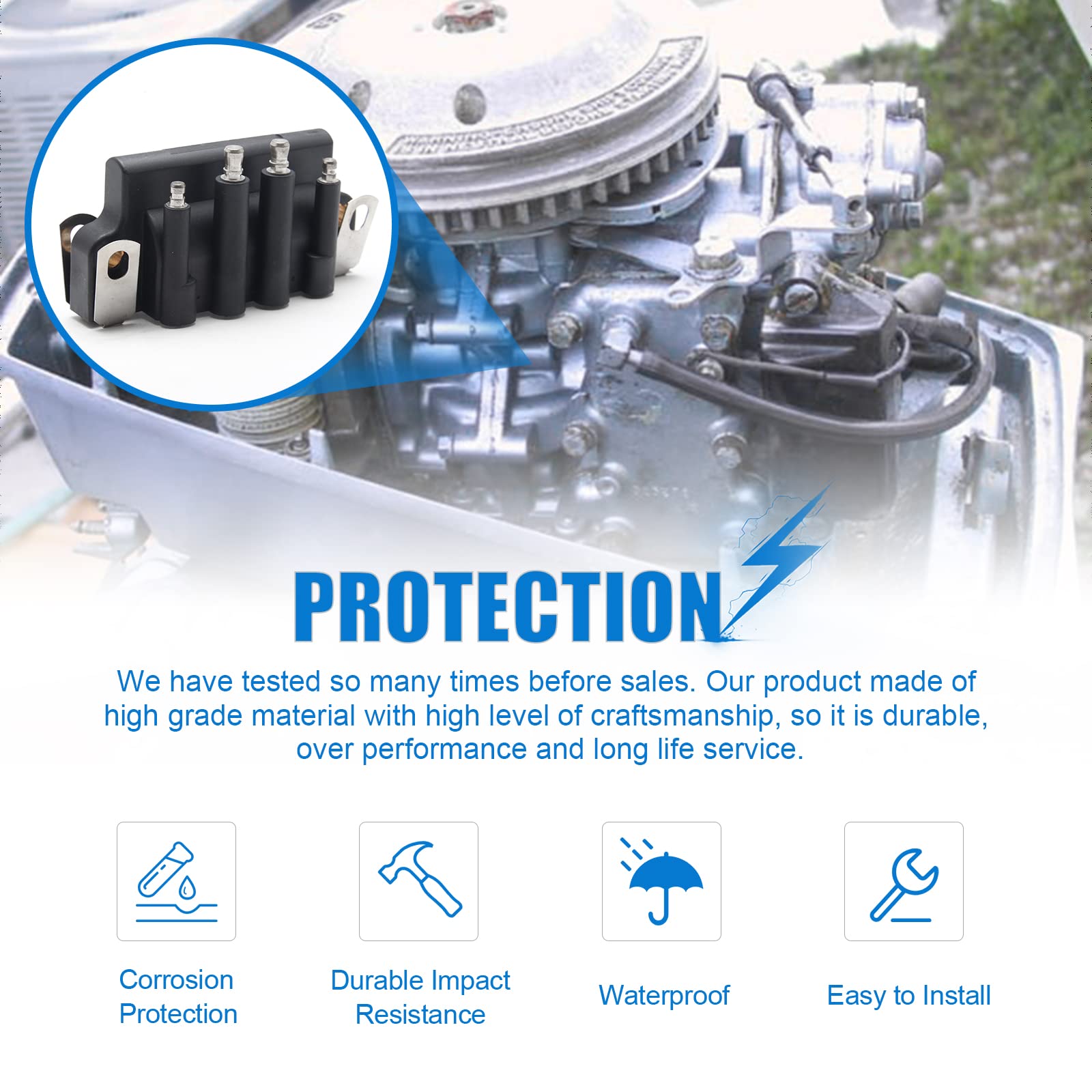 Somusen ignition coil packaging highlights compatibility with 2-175 HP engines