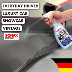 SONAX Brilliant Shine Detailer applied with microfiber achieving a streak-free, slick surface