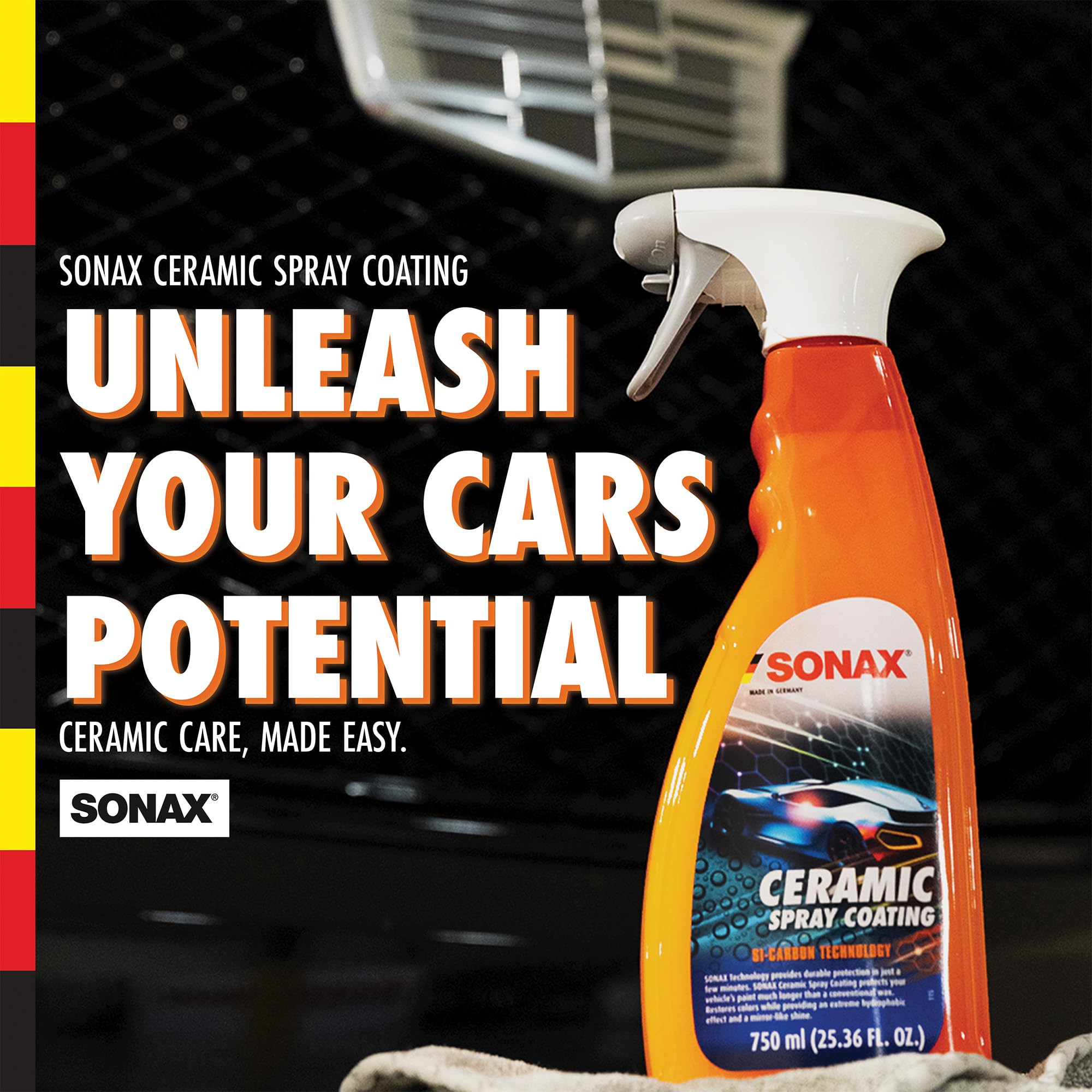 SONAX Ceramic Spray Coating on-paint demonstrates durable protection against dirt.
