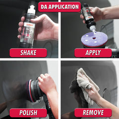 SONAX CutMax paint surface before correction shows deep scratches and oxidation