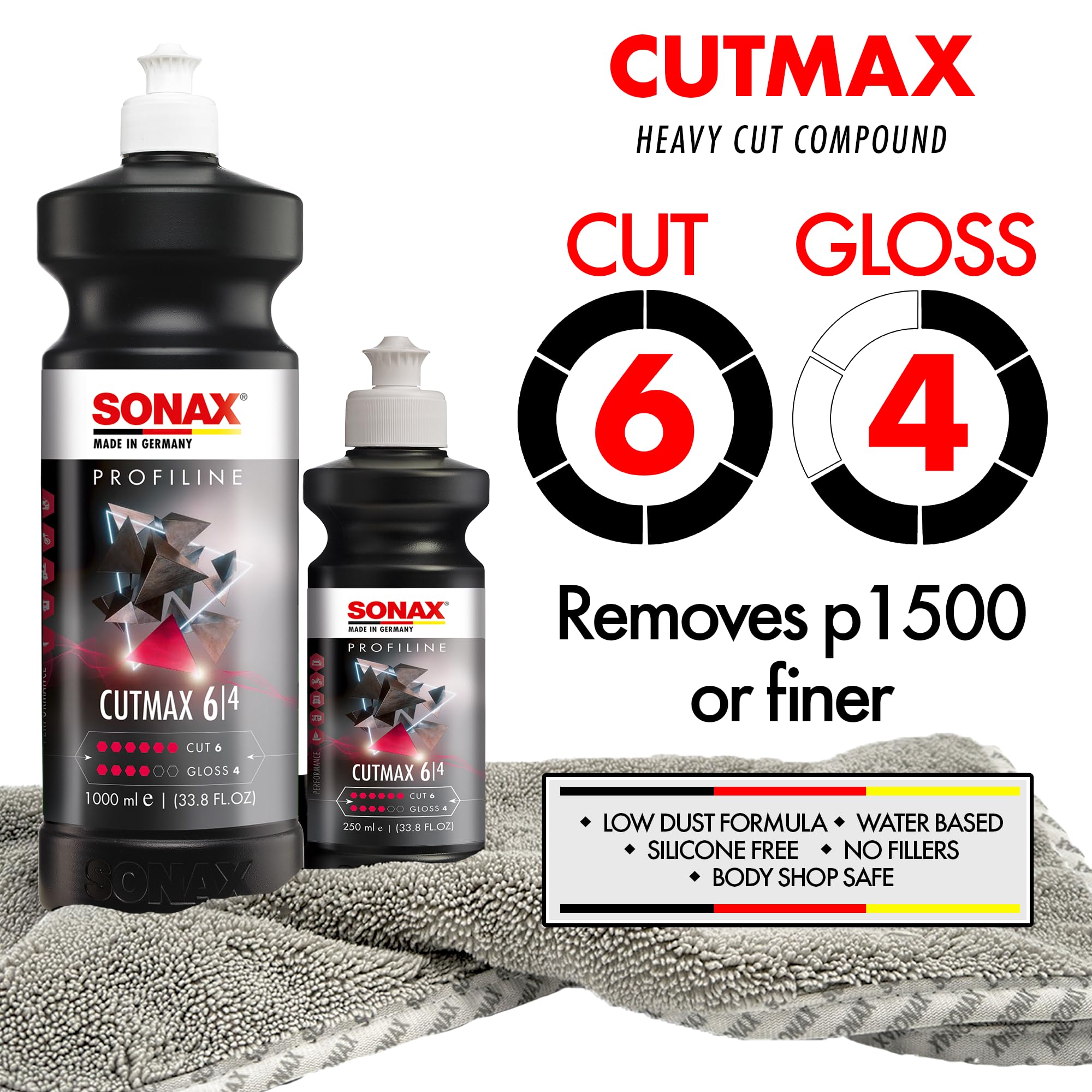 SONAX CutMax 6in orange pad improves cutting efficiency and heat management