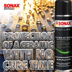 SONAX Polymer Net Shield promotes water beading and easier cleaning.