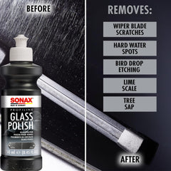 SONAX PROFILINE GlassPolish application pad ready for glass finishing.