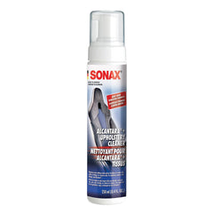 SONAX upholstery cleaner bottle with foam pump for easy treatment.