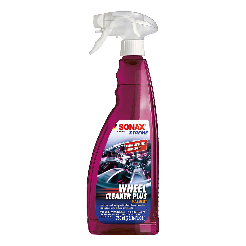 SONAX Wheel Cleaner Plus bottle ready for quick rim cleaning and spray application.
