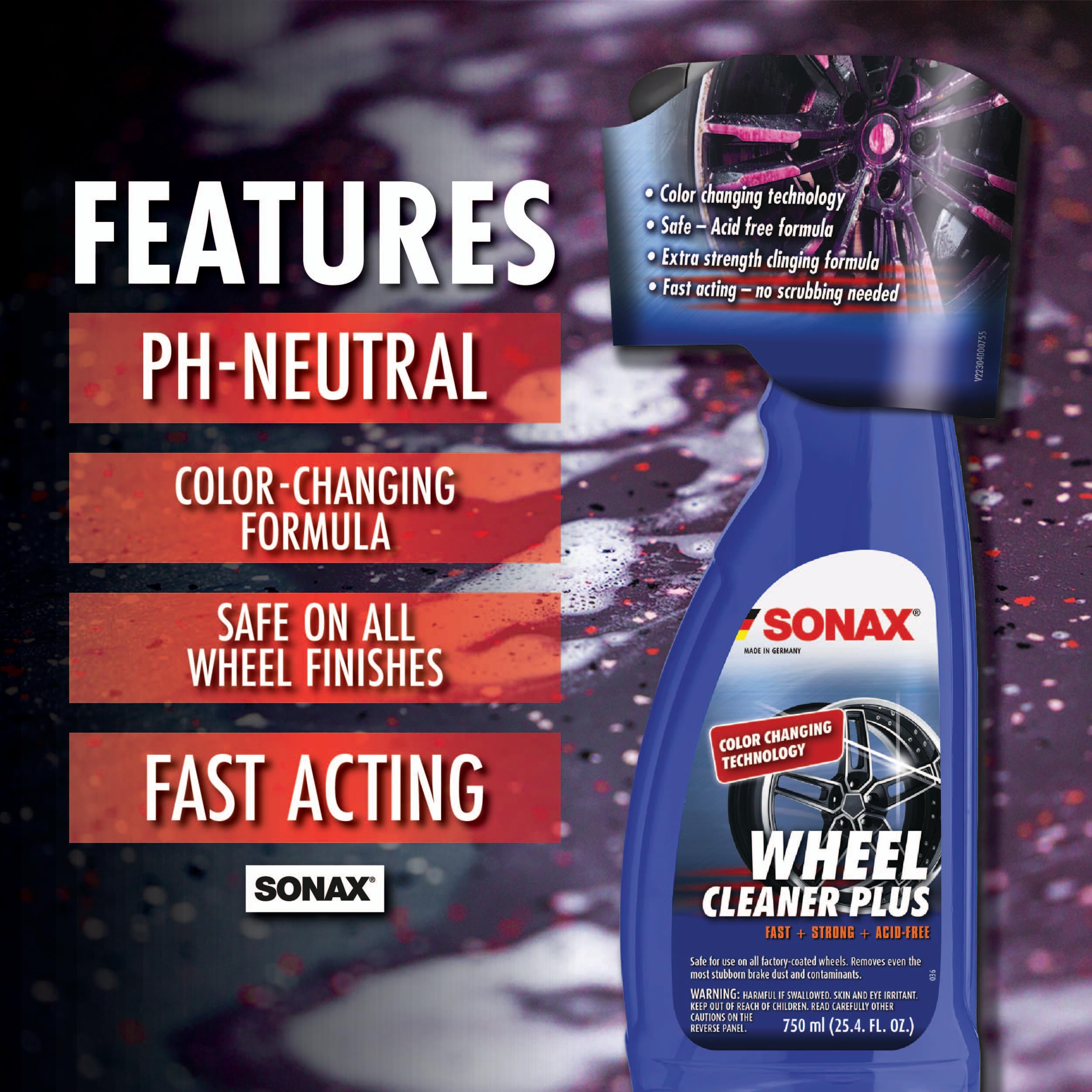 Easy spray-on use on cool, dry wheels for safe, deep cleaning.