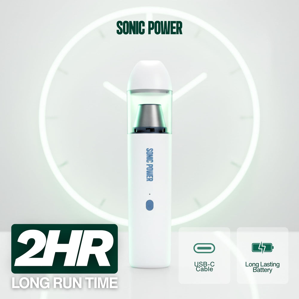 SonicPower attachments include crevice tool and brush for tight spots.