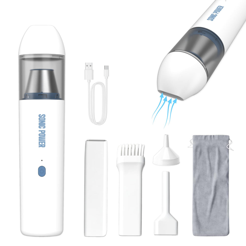 SonicPower Portable Car Vacuum cordless design for quick interior cleaning.