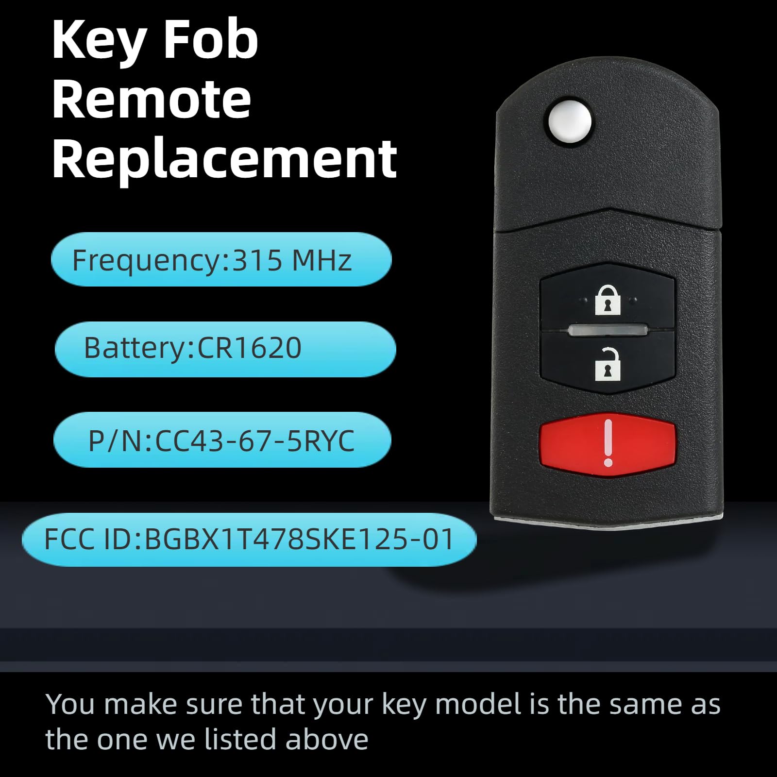 Soovgle key fob remote packaged ready for replacement