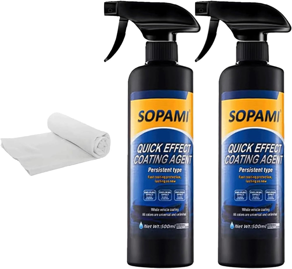 SOPAMI car coating spray delivers mirror-like shine on painted surfaces.