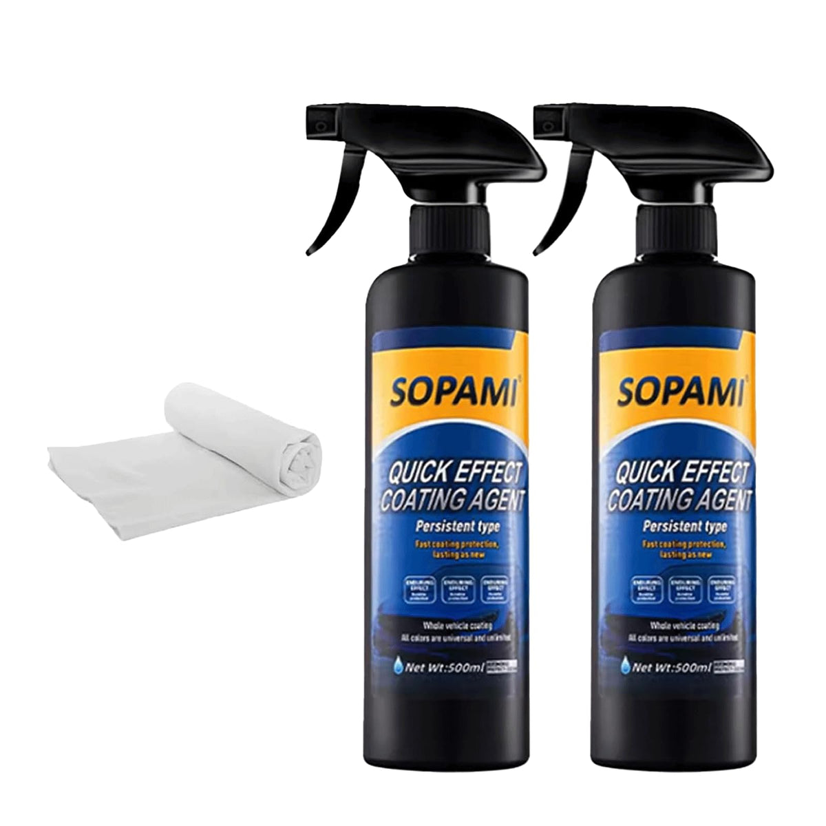 SOPAMI Ceramic Paint Sealant bottle pour for showroom gloss and protection.