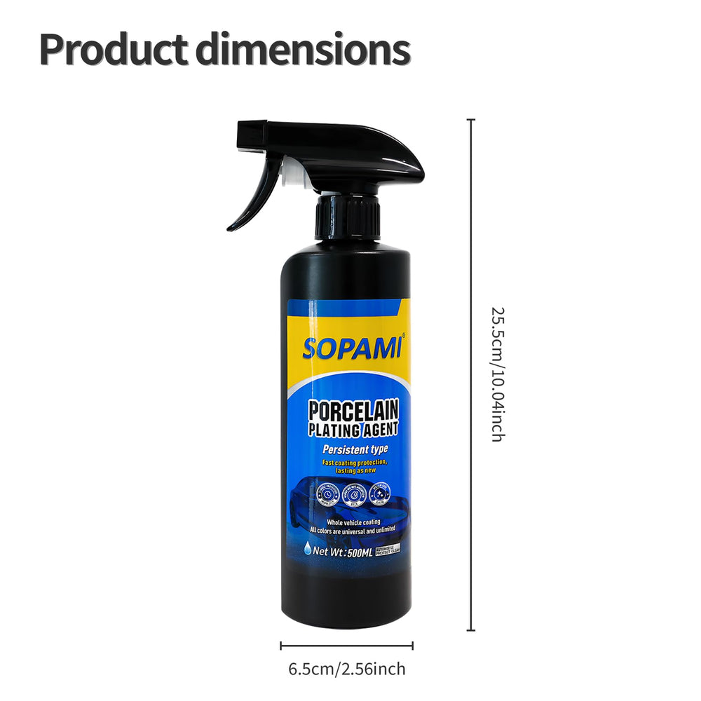 SOPAMI Quick Coat Spray bottle close-up showing scratch repair capability on paint.