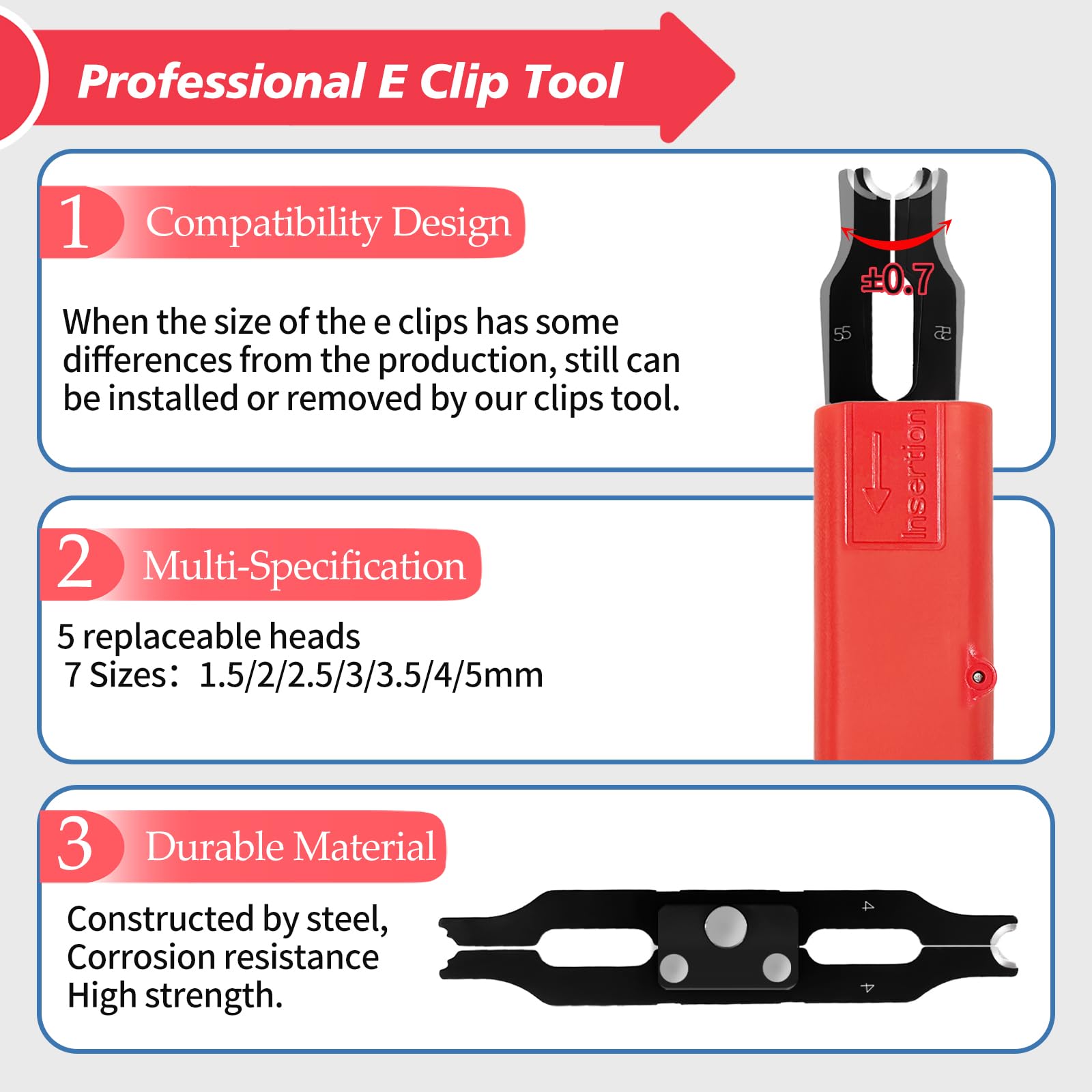 Sopnom E Clips Tool 350-piece stainless E-clips set visible.