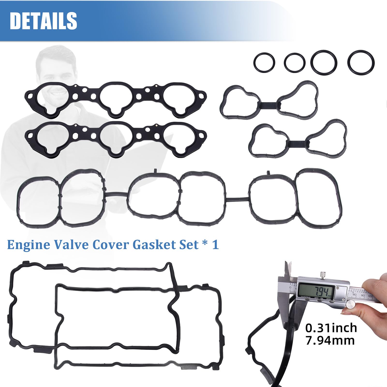 Sorello gasket packaging and contents shown for reference